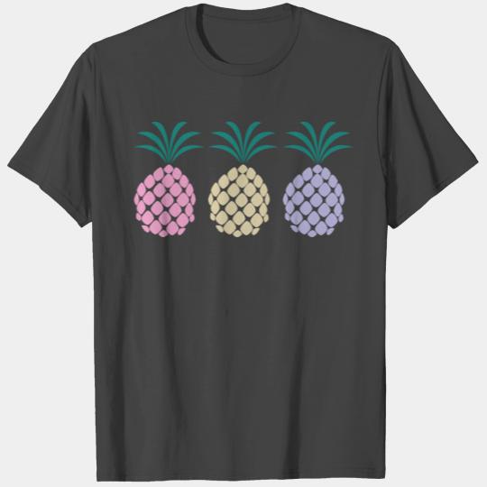 3 Pineapples Pink Yellow Lilac T Shirts