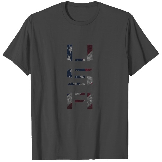 USA FLAG TEXT MEMORIAL DAY T Shirts