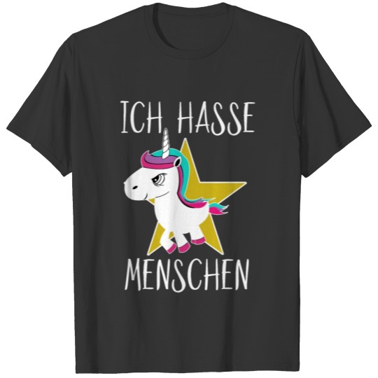 Colorful evil unicorn unicorn horse pony - i hate T-shirt
