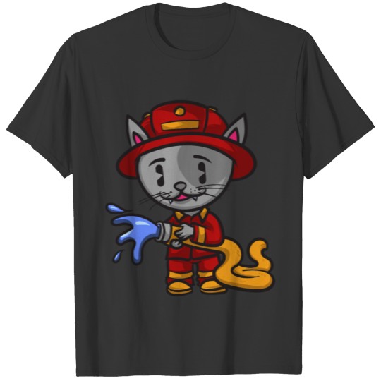 Firefighter Cat Firefighter T-shirt