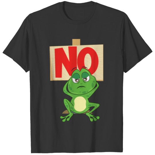Grumpy Green Frog on a Rainy Day Say No Funny Bugs T Shirts