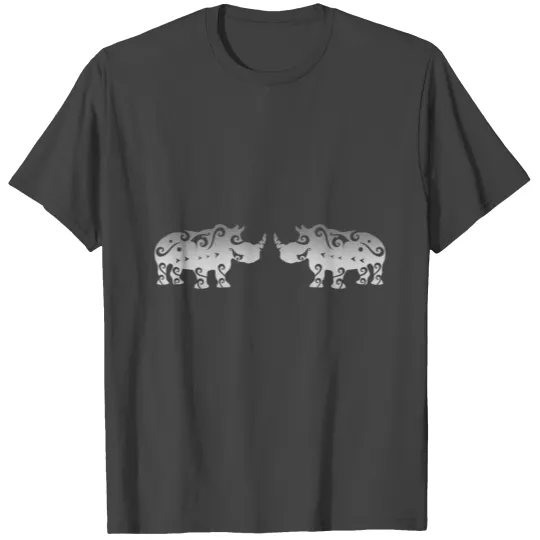 Maori Rhinoceros Couple Partnerlook Gift Idea T Shirts