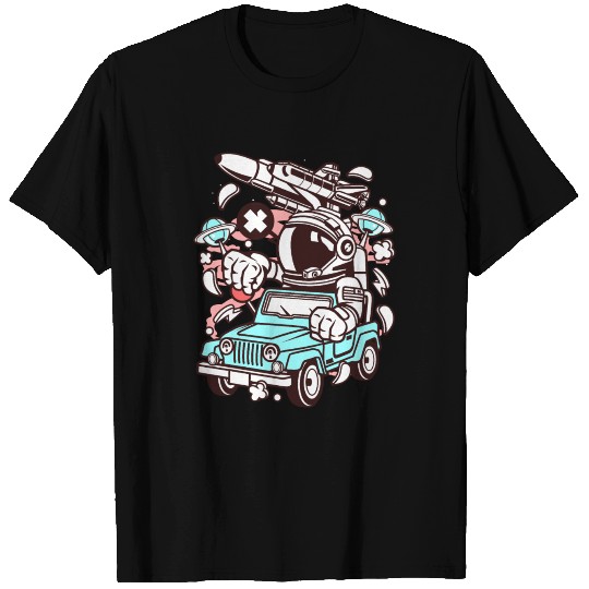 astronaut jeep driver cartoon T Shirts
