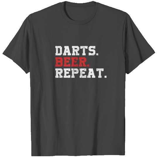Simple Beer and Darts Playing Typography Arrow Art T Shirts