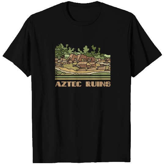 Aztec Ruins T Shirts Nature Souvenir Retro 70s 80s Vi