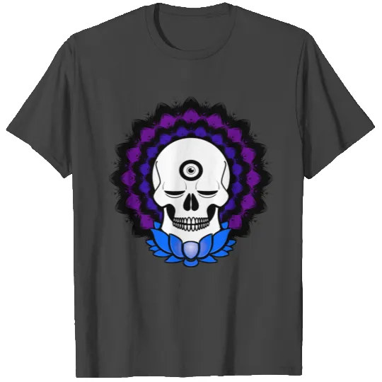 Buddha Skull with chakras and third eye open T Shirts