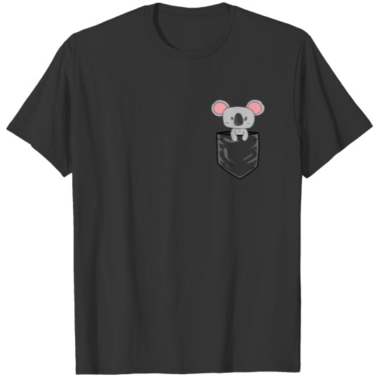 Cute koala in breast pocket Funny gift kids Shirt T-shirt