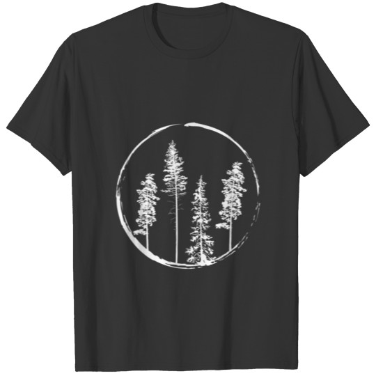 Floral Forest Circle Tree Loving Forest Tree T Shirts
