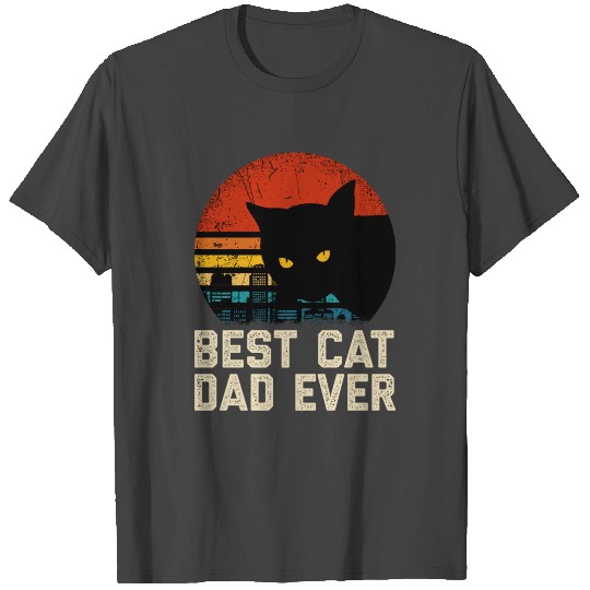 Cat Animal Dad Father Funny Best Cat Dad Ever Gift T Shirts