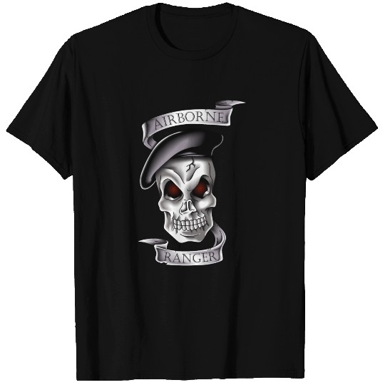 airborne ranger skull with ribbons T Shirts