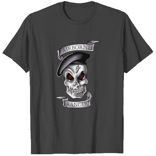 airborne ranger skull with ribbons T Shirts