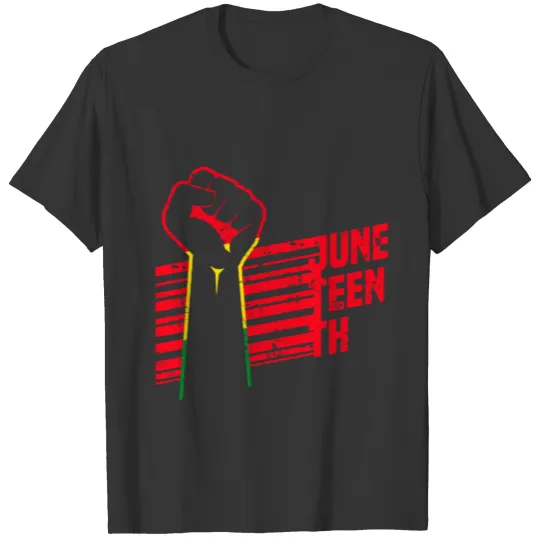 Juneteenth Fist Up Black African American Flag T Shirts