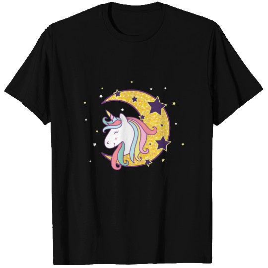 Rainbow Unicorn Moon T Shirts