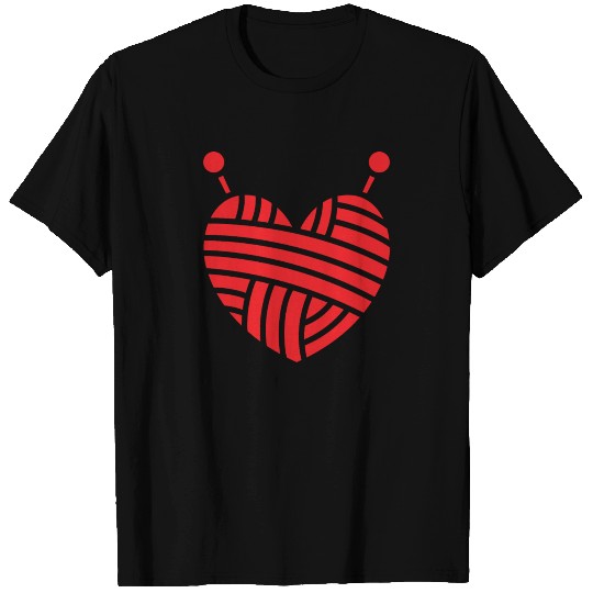 Knitting Wool I Love Knitting Heart Symbol T Shirts