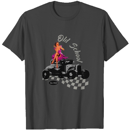 Old school Pin Up Hot Rod T Shirts