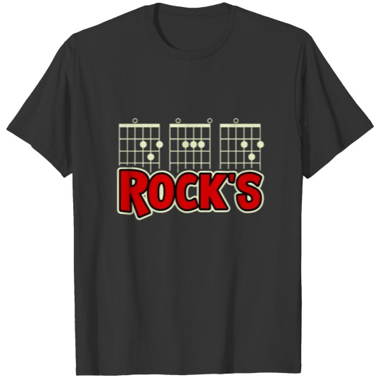 Mens Guitarist Birthday Guitar Chords "DAD Rock's" T-shirt