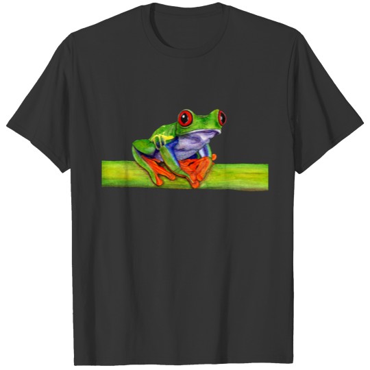 Red-eyed tree frog animal watercolour painting T Shirts