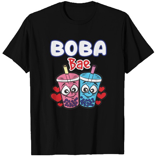 BOBA BAE Bubble Tea Frindship Humor Cartoon Comic T Shirts