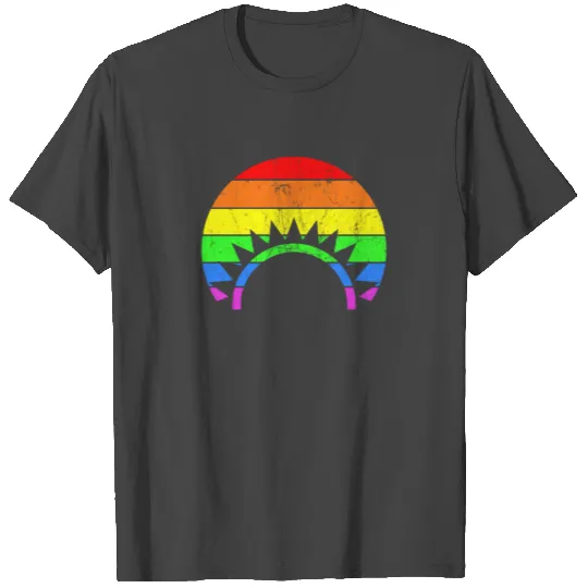 Vintage sunset - Rainbow LGBT Gay Pride T Shirts