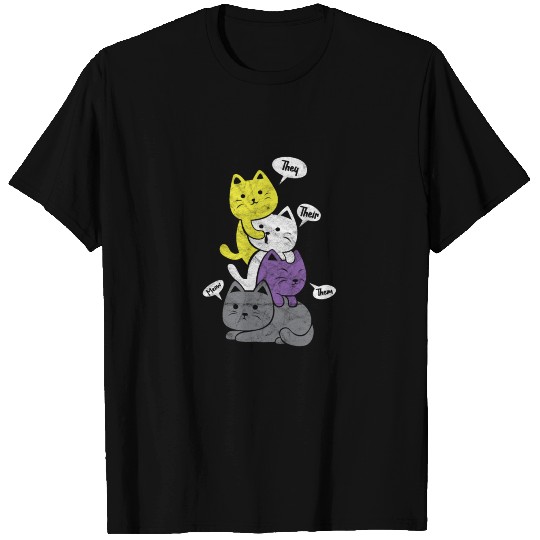 Non Binary Cats They Their Meow Them T Shirts