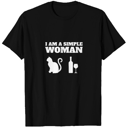 simple woman cat wine T Shirts