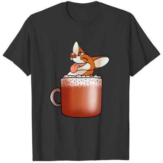 Cute sweet funny happy corgi dog in a coffee cup T Shirts