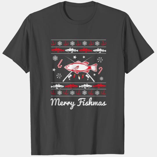 Fishing T Shirts Funny Merry Fishmas Christmas Fish