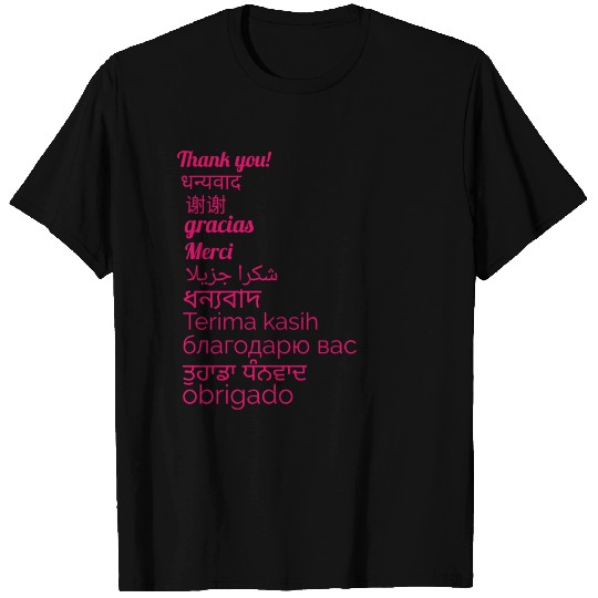 Thank you gratitude grateful many language gift T Shirts