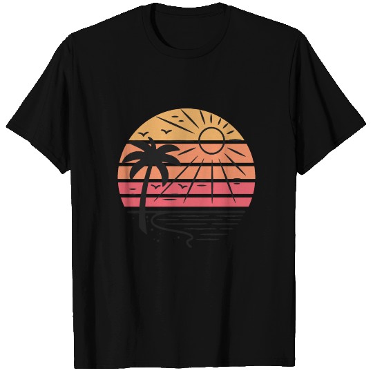 Sunset palm trees vintage T Shirts