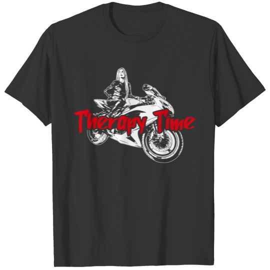 MOTORCYCLE THERAPY BIKER GIRL T Shirts