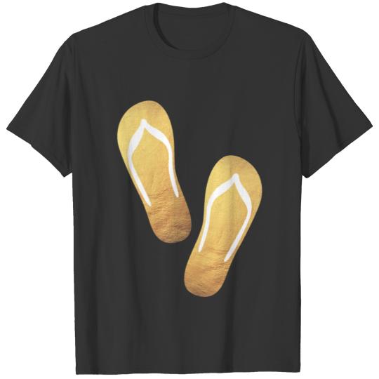 Gold Slippers Flip Flops exclusive Summer Sun T Shirts