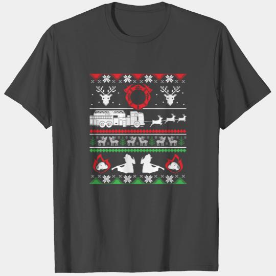 Firefighter Fireman Ugly Christmas Sweater Gifts T Shirts