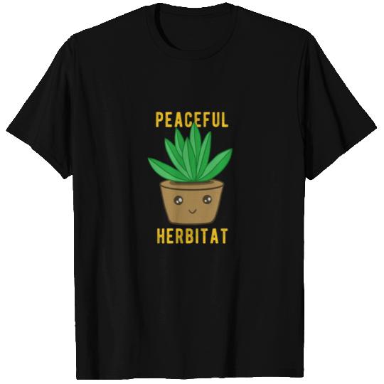 Funny Herb Puns - Peaceful Herbitat T Shirts