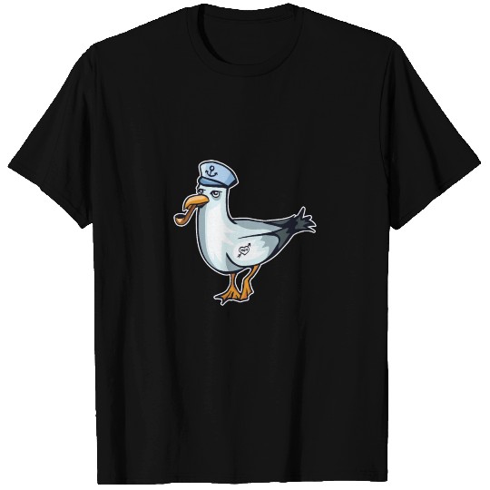 Seagull as a captain or sailor T Shirts