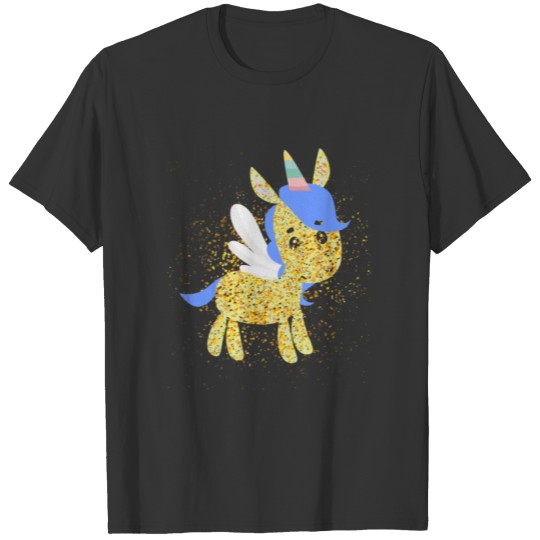 Cute Glitter Unicorn Wings T-shirt
