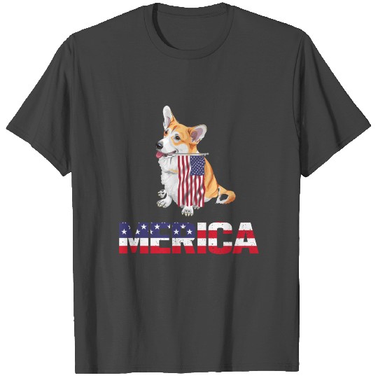 Merica Corgi 4th of July - Corgi lover gift T Shirts