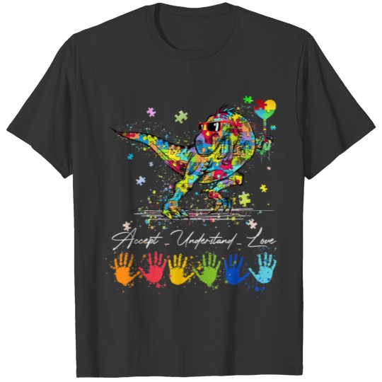 Autism Awareness Accept Understand Love Dinosaurs T-shirt