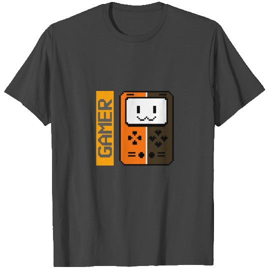 Gamer Gameboy orange black T Shirts