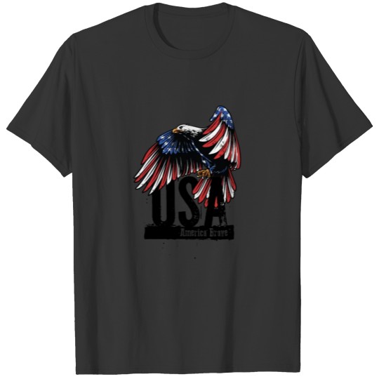 Eagle American Flag 4th of July Independence Day T-shirt
