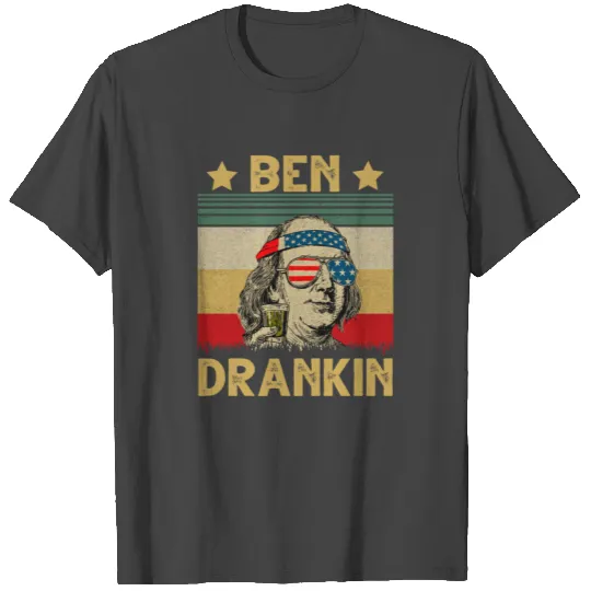Vintage Ben Drankin Benjamin Franklin 4th of July T Shirts
