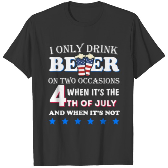 Funny 4th of July Beer Party with American Flag T-shirt