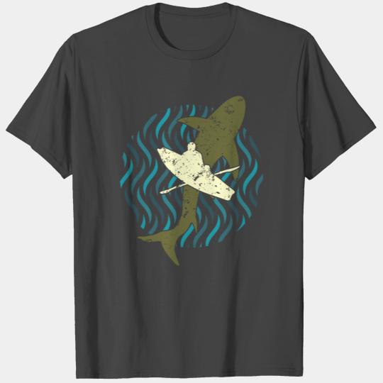 Cool Kayak Great White Shark Silhouette Outfit T Shirts