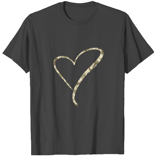 Army Camouflage Heart T Shirts