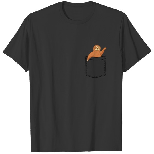 Cute Sloth Chiling out in pocket Animal Lover Gift T Shirts