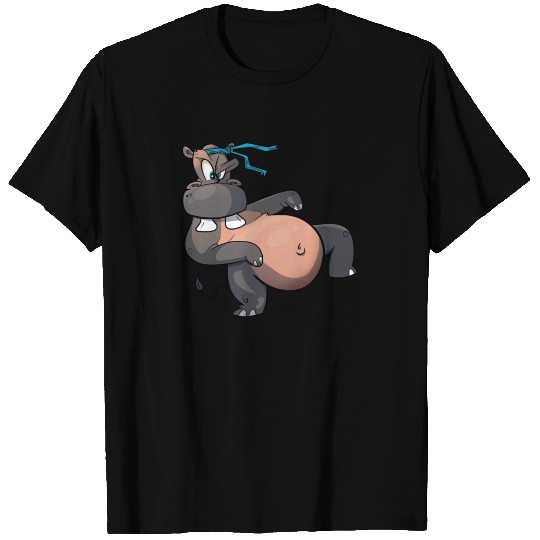 Funny Kung Fu Hippo T Shirts