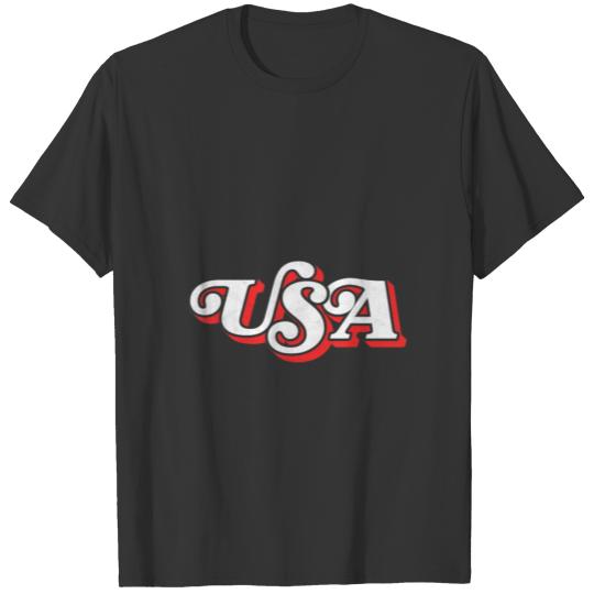 Vintage Usa Retro Typography Patriotic 4th shirt T-shirt
