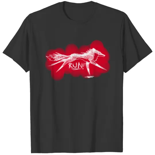 Run Demon Fox Alternative Fitted V Neck T Shirts