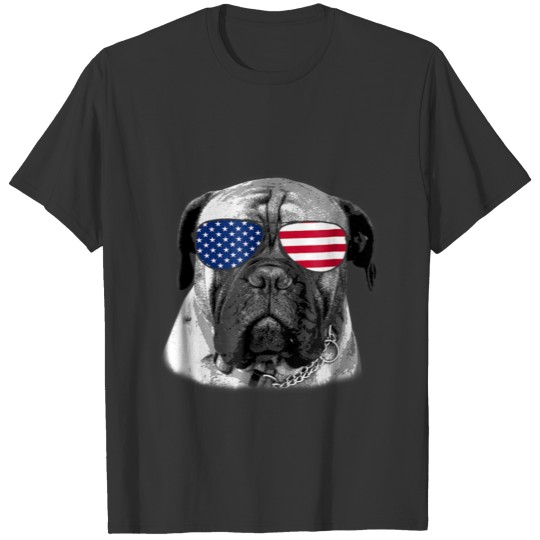 4th of July T Shirts patriotic Bullmastiff Dog Meric