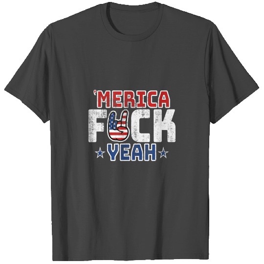 4th of July T Shirtfunny Merica Fuck Yeah 4th of J T Shirts
