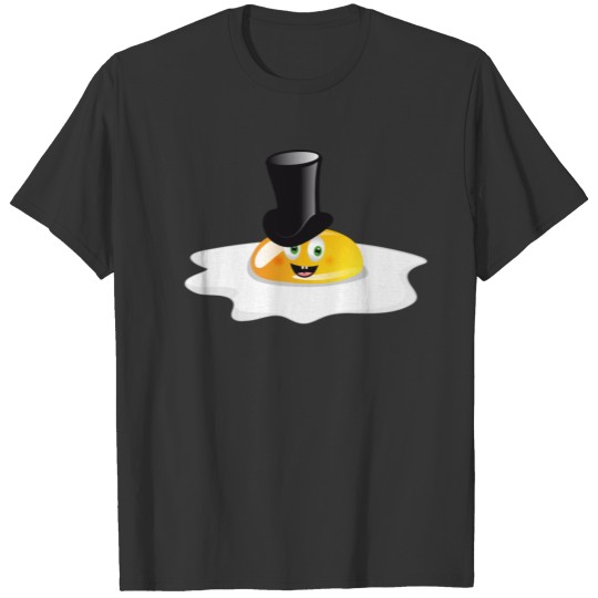 Fried egg with big eyes and top hat T Shirts